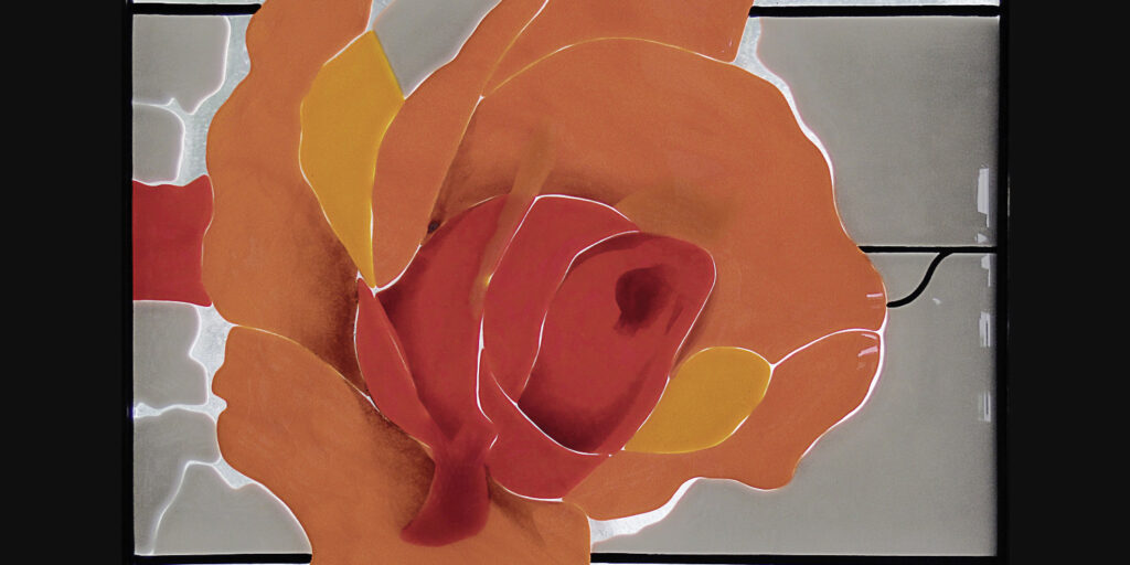 Rose - full fusing of opaque glass - CraftHub European Project